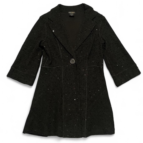 eva varro Jackets & Blazers - eva varro Black Single-Button Embellished Blazer